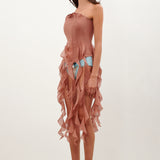 Chiffon Calamity Corset Terracotta