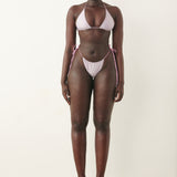 Woods Bikini Bottoms Grey/Pink Pinstripe