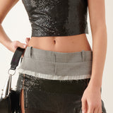 Winnie Mini Skirt Metallic Black