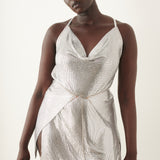 Adrianne Dress Chrome Silver