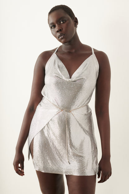 Adrianne Dress Chrome Silver