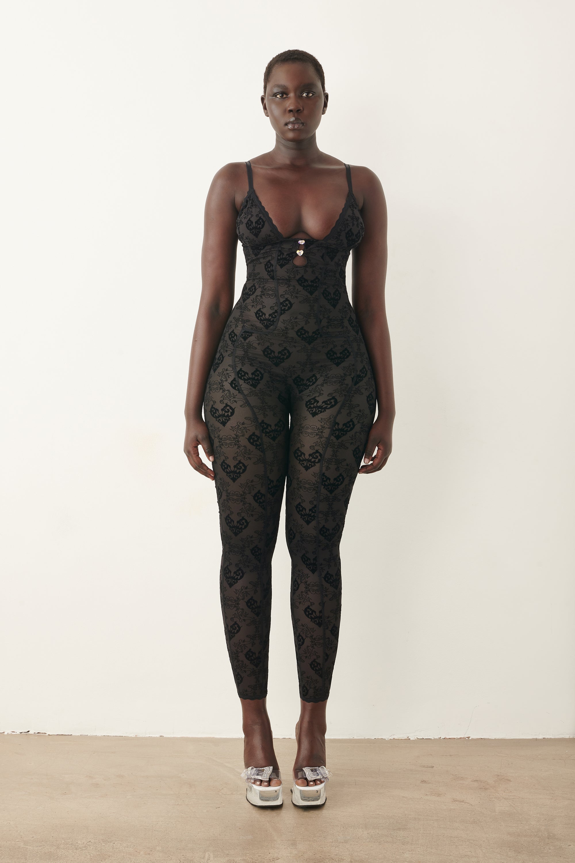 Black 2025 net jumpsuit