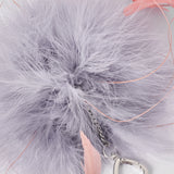 Feather Pom Pom Keyring Grey/Pink