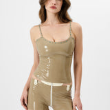 Salta Latex Shorts Taupe