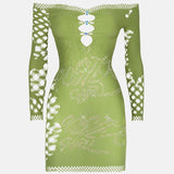 Coco Dress Long Sleeve in Sativa Green