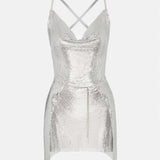 Adrianne Dress Chrome Silver