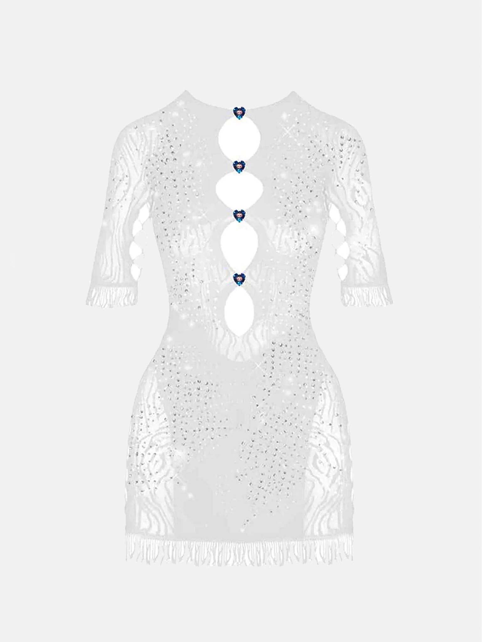 Rhinestoned Miranda Dress Optic