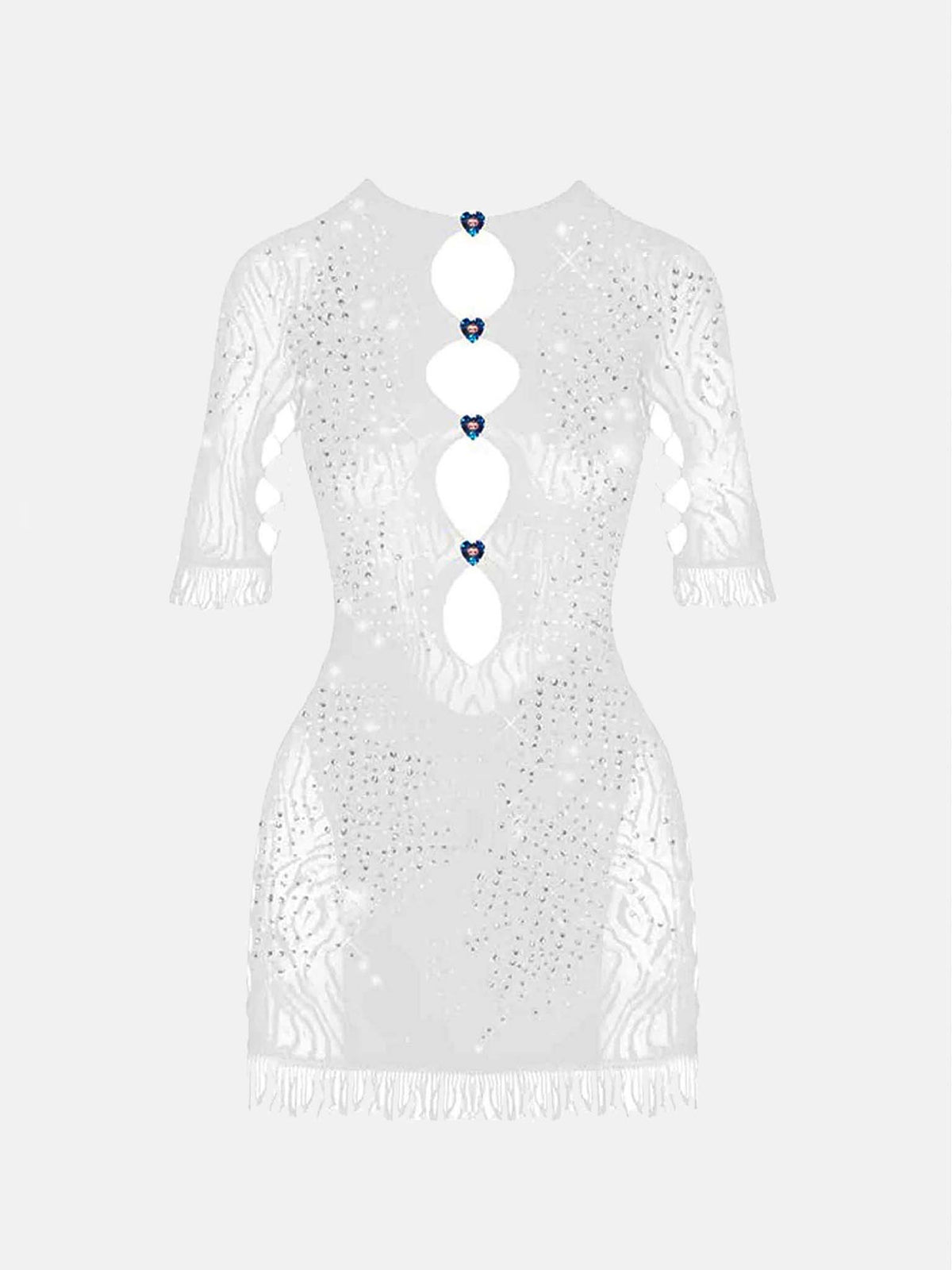 Rhinestoned Miranda Dress Optic