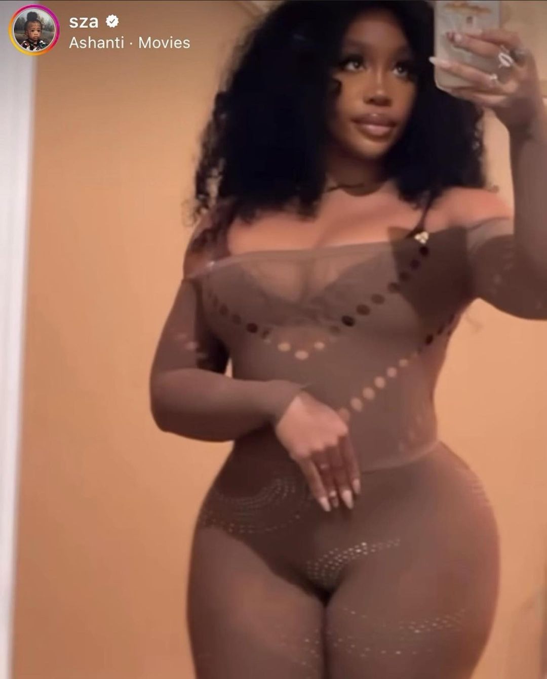 SZA WEARS THE PEARL BODYSUIT IN KAHLUA BROWN ALONG WITH THE MAIA PANTS IN KAHLUA BROWN