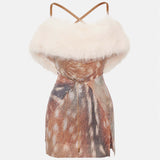 Sela Fur Dress Matte Bambi