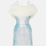 Sela Fur Dress Ombre