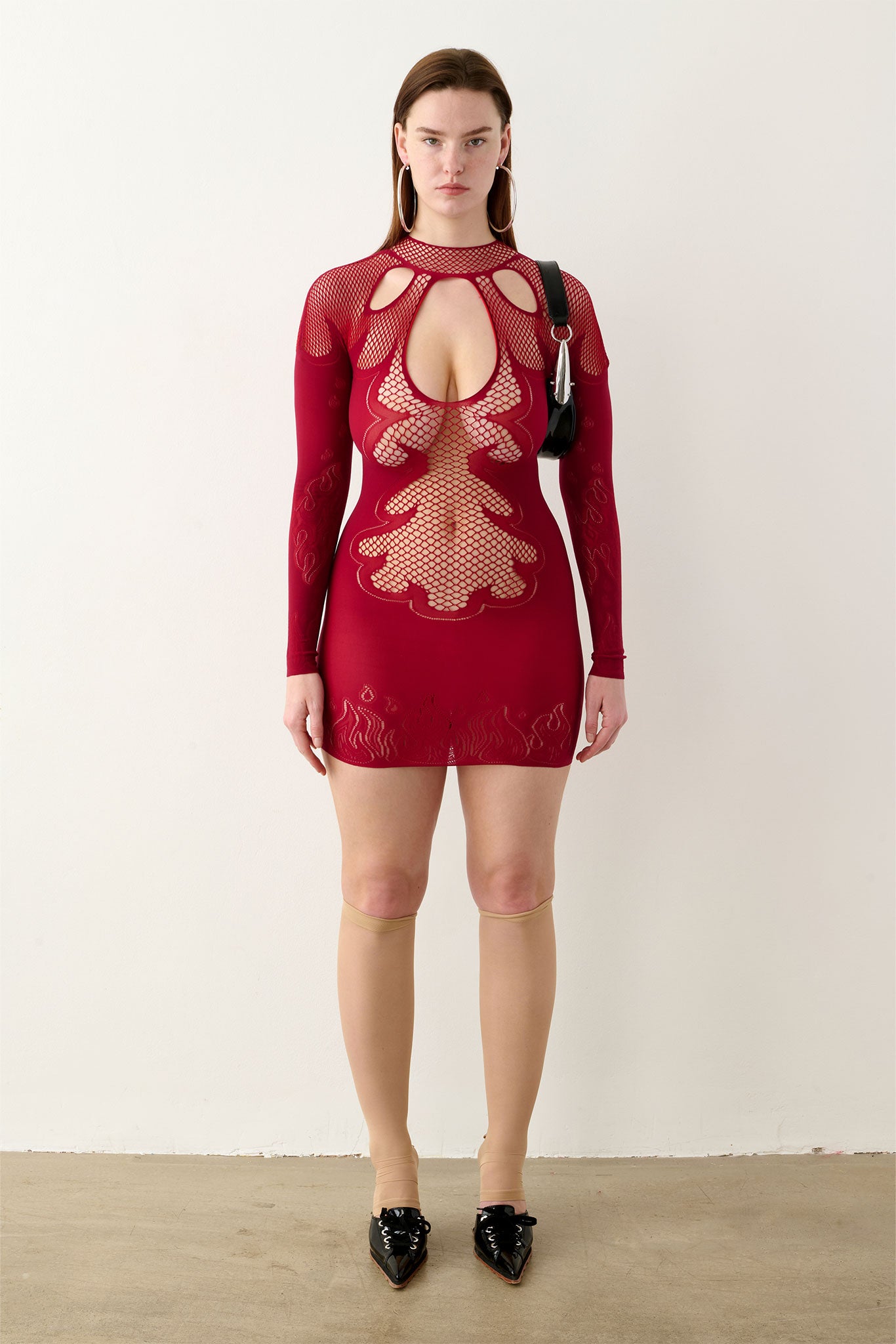 As If Bodycon Fishnet Mini Dress Red As If Bodycon Fishnet Mini Dress Red