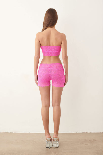 Ava Lace Shorts Harlot Pink
