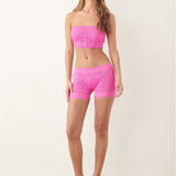 Ava Lace Shorts Harlot Pink