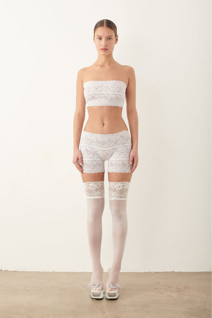 Ava Shorts Lace Virgin White