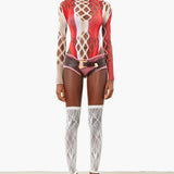 Amphitrite Bodysuit Burgundy Stripe