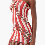 Haze Dress Burgundy Stripe