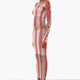 Koral Maxi Dress Burgundy Stripe