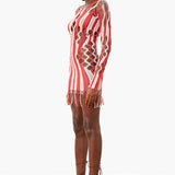 Krill Dress Burgundy Stripe