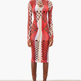 Marina Dress Burgundy Stripe