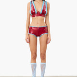 Salma Latex Bra Burgundy