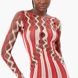 Ripple Playsuit Burgundy Stripe