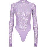 Anna Nicole Bodysuit Lilac Sequin