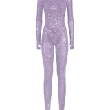 Anna Nicole Jumpsuit Lilac Sequin