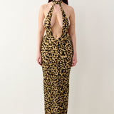 Bare Dress Beige Leopard Print