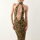 Bare Dress Beige Leopard Print