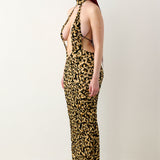 Bare Dress Beige Leopard Print