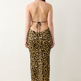 Bare Dress Beige Leopard Print