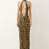 Bare Dress Beige Leopard Print