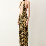 Bare Dress Beige Leopard Print