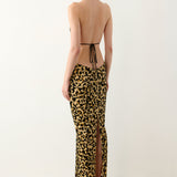 Bare Dress Beige Leopard Print