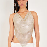 Beyan Rhinestone Top in 24 Carat