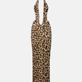 Bare Dress Beige Leopard Print