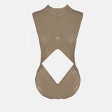 Bronx Latex Bodysuit Taupe