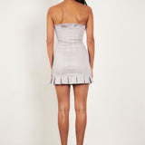 Court Dress Grey/Pink Pinstripe