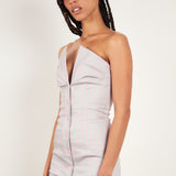 Court Dress Grey/Pink Pinstripe