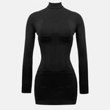 Cat Call Padded Dress Black