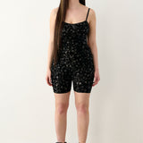 Darling Playsuit Black Leopard Print