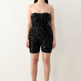 Darling Playsuit Black Leopard Print