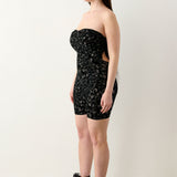 Darling Playsuit Black Leopard Print