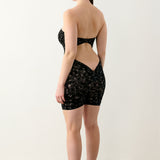 Darling Playsuit Black Leopard Print