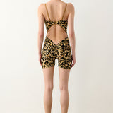 Darling Playsuit Beige Leopard Print