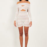 Davina Sleeved Romper Virgin White