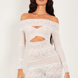 Davina Sleeved Romper Virgin White