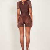 Dinero Playsuit Old Money Brown