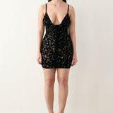 Doll Dress Black Leopard Print